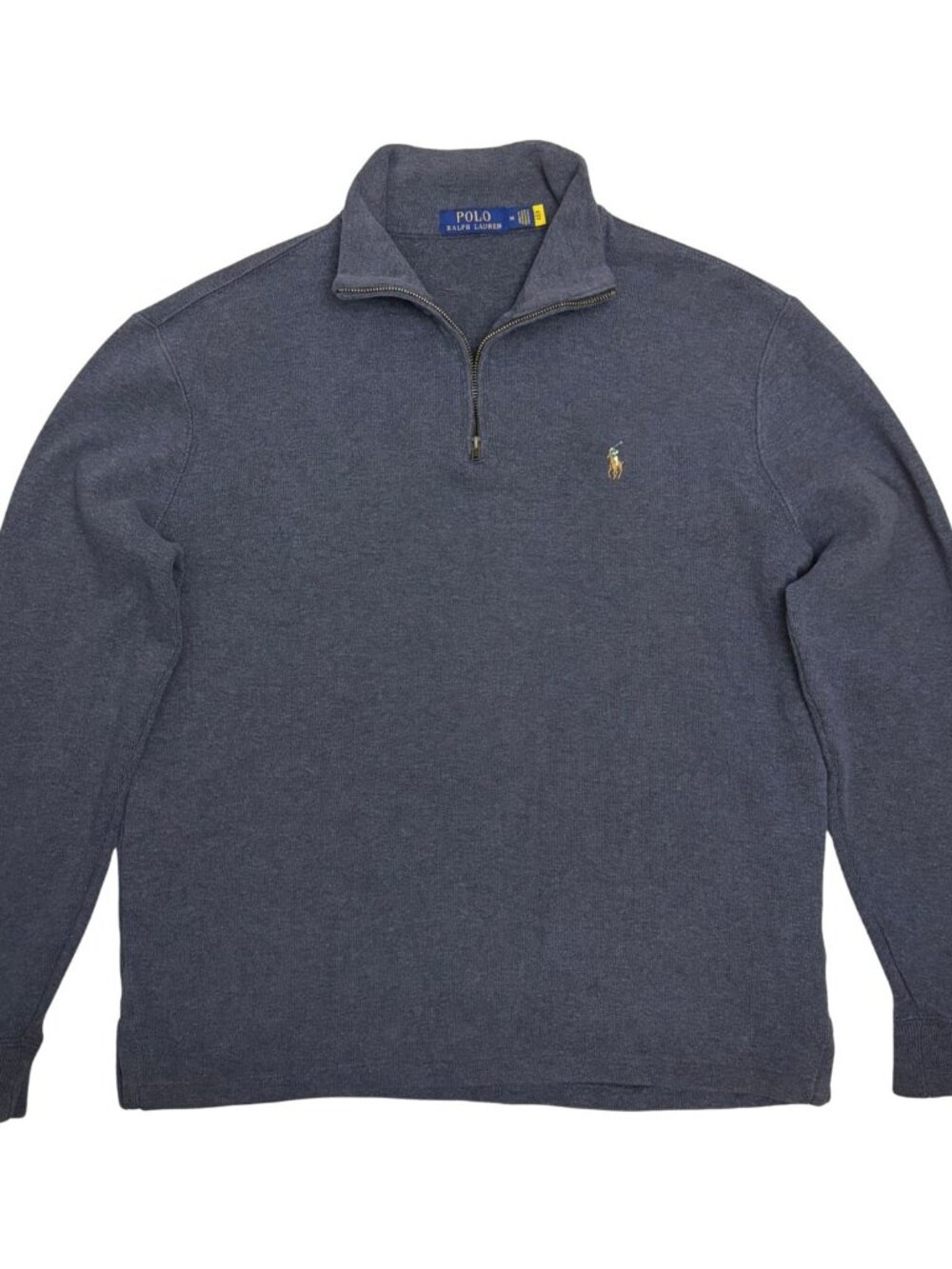 POLO RALPH LAUREN Sweater Quarter Zip Gray Business Casual Shacket Mens Medium